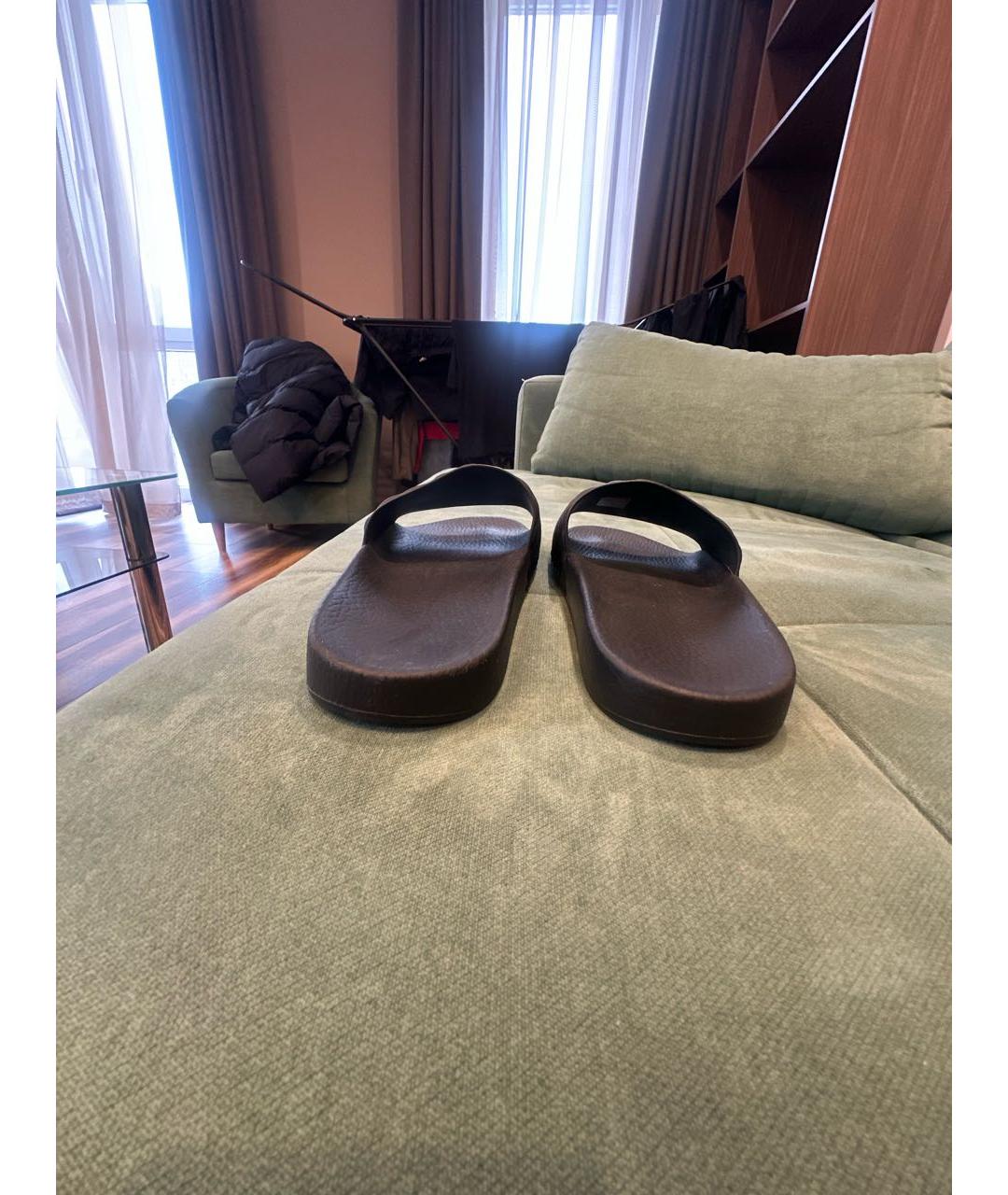 GUCCI Черные резиновые шлепанцы, фото 4