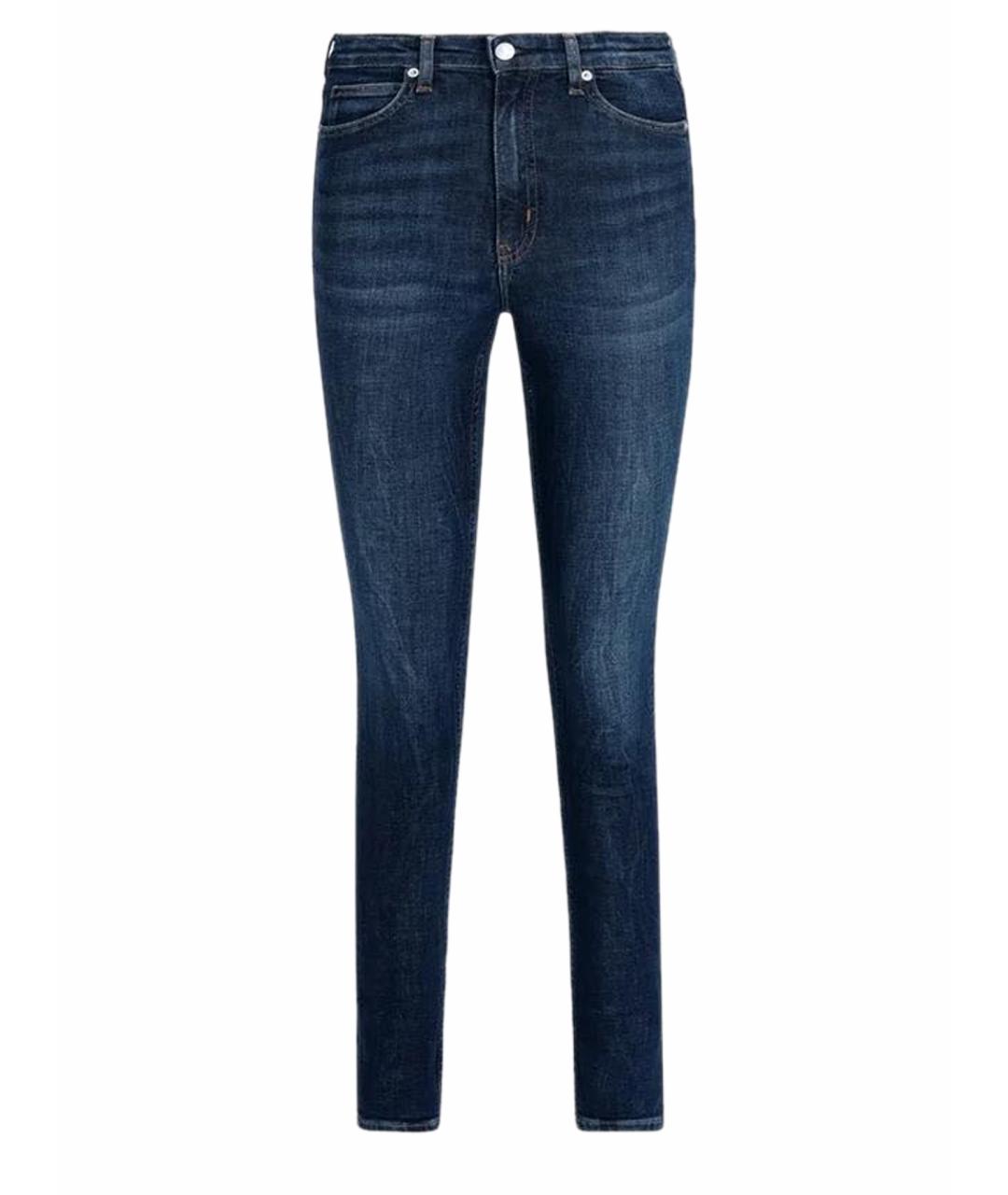 CALVIN KLEIN Синие хлопко-эластановые джинсы слим, фото 1