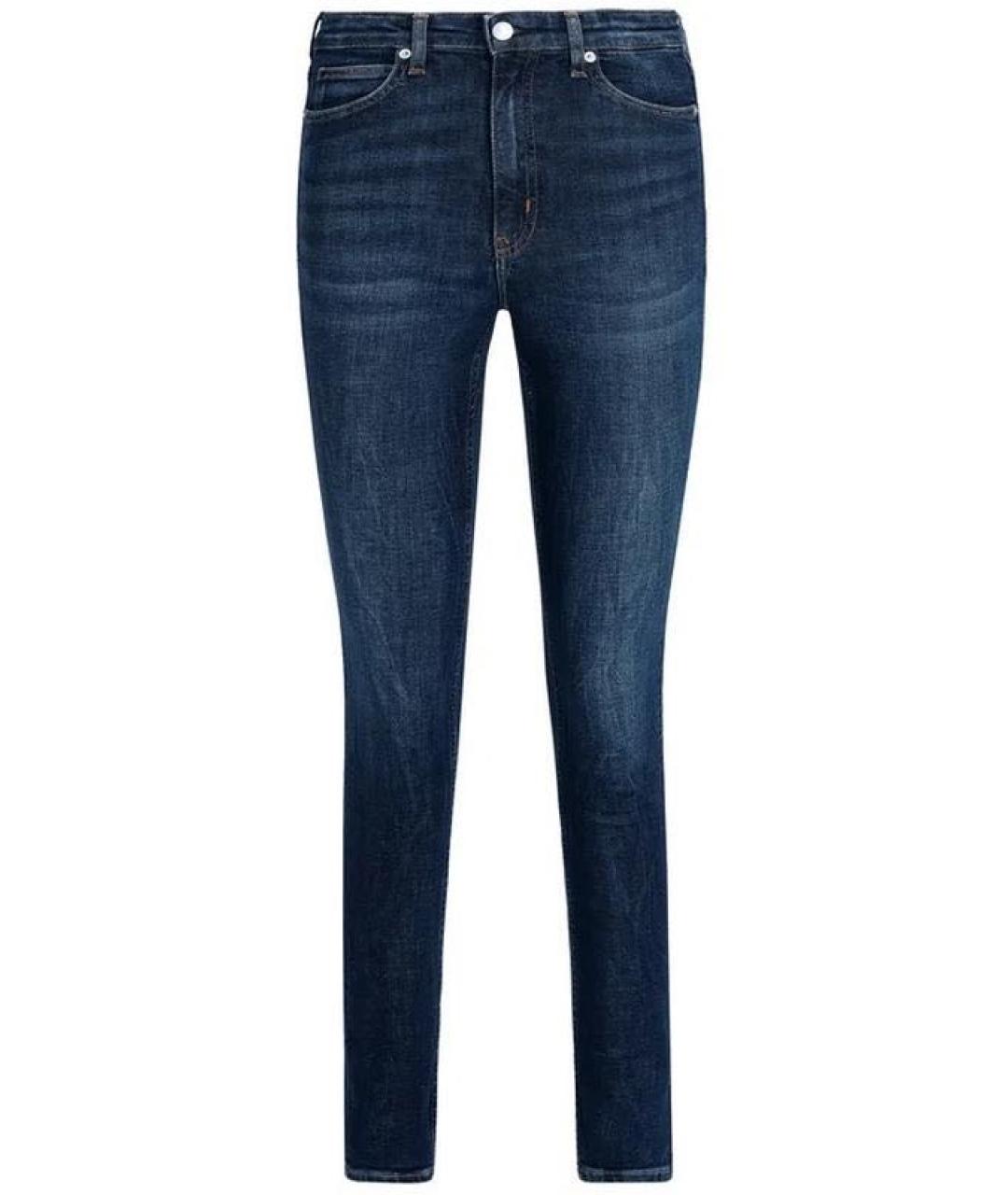CALVIN KLEIN Синие хлопко-эластановые джинсы слим, фото 7