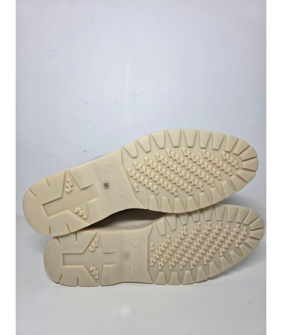 LORO PIANA Бежевые замшевые ботинки, фото 5