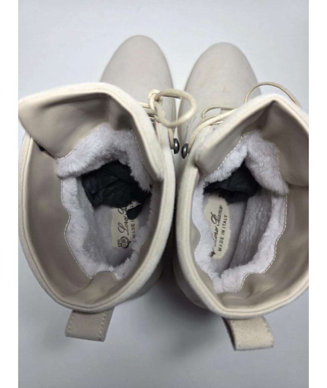 LORO PIANA Бежевые замшевые ботинки, фото 3