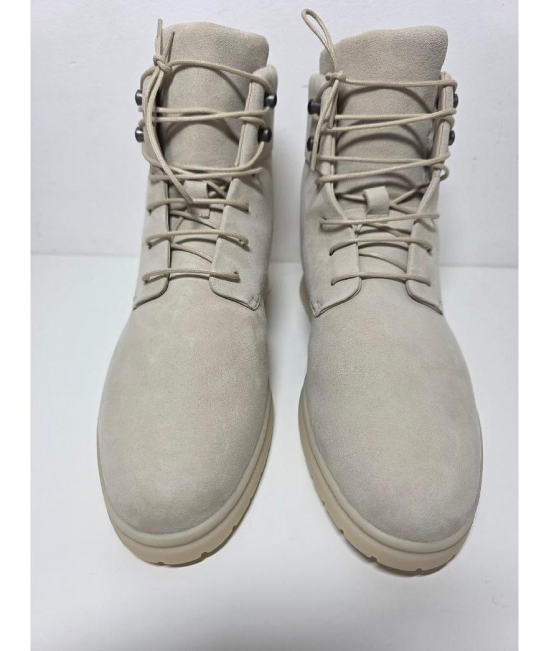 LORO PIANA Бежевые замшевые ботинки, фото 2