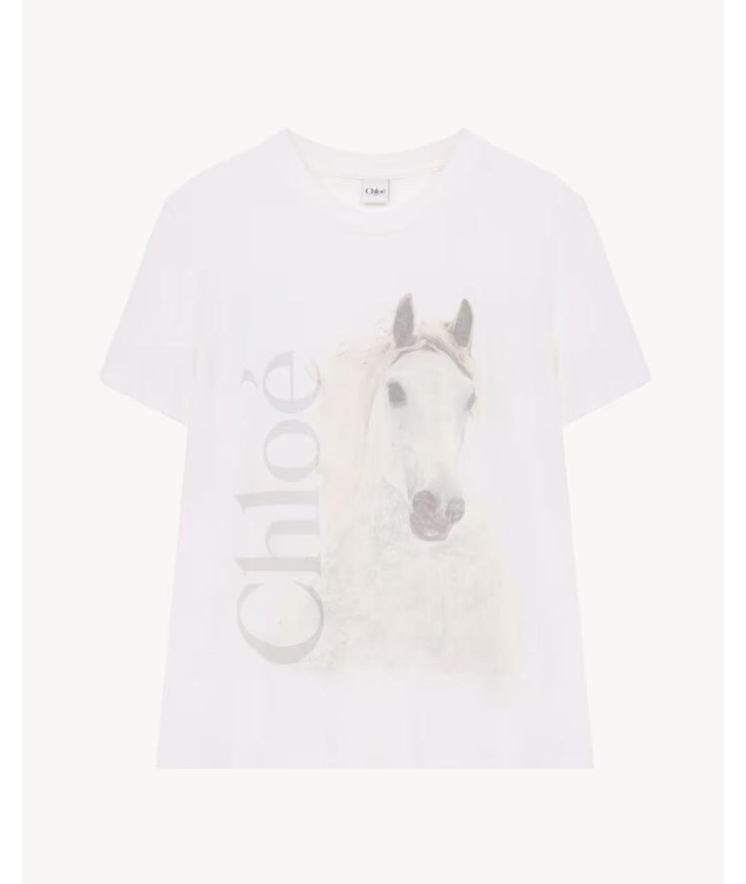 CHLOE Белая хлопковая футболка, фото 5