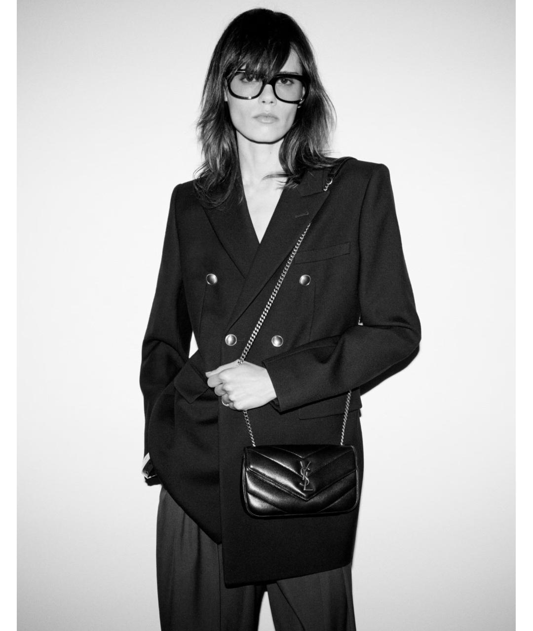 SAINT LAURENT Красная кожаная сумка через плечо, фото 2