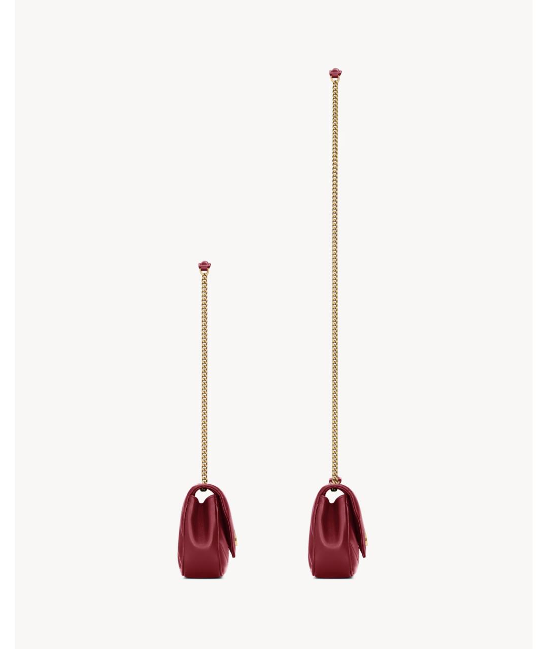 SAINT LAURENT Красная кожаная сумка через плечо, фото 5