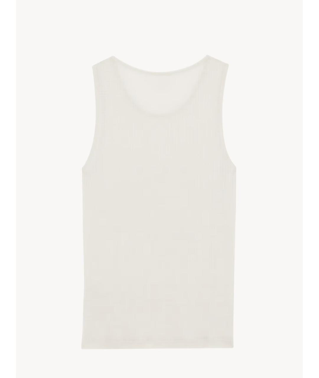 SAINT LAURENT Белая хлопковая майка, фото 2