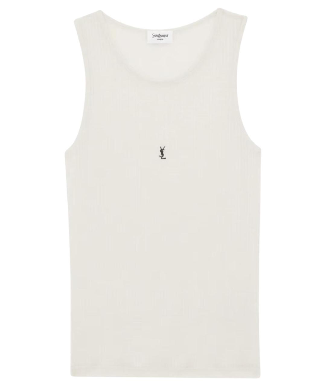 SAINT LAURENT Белая хлопковая майка, фото 1