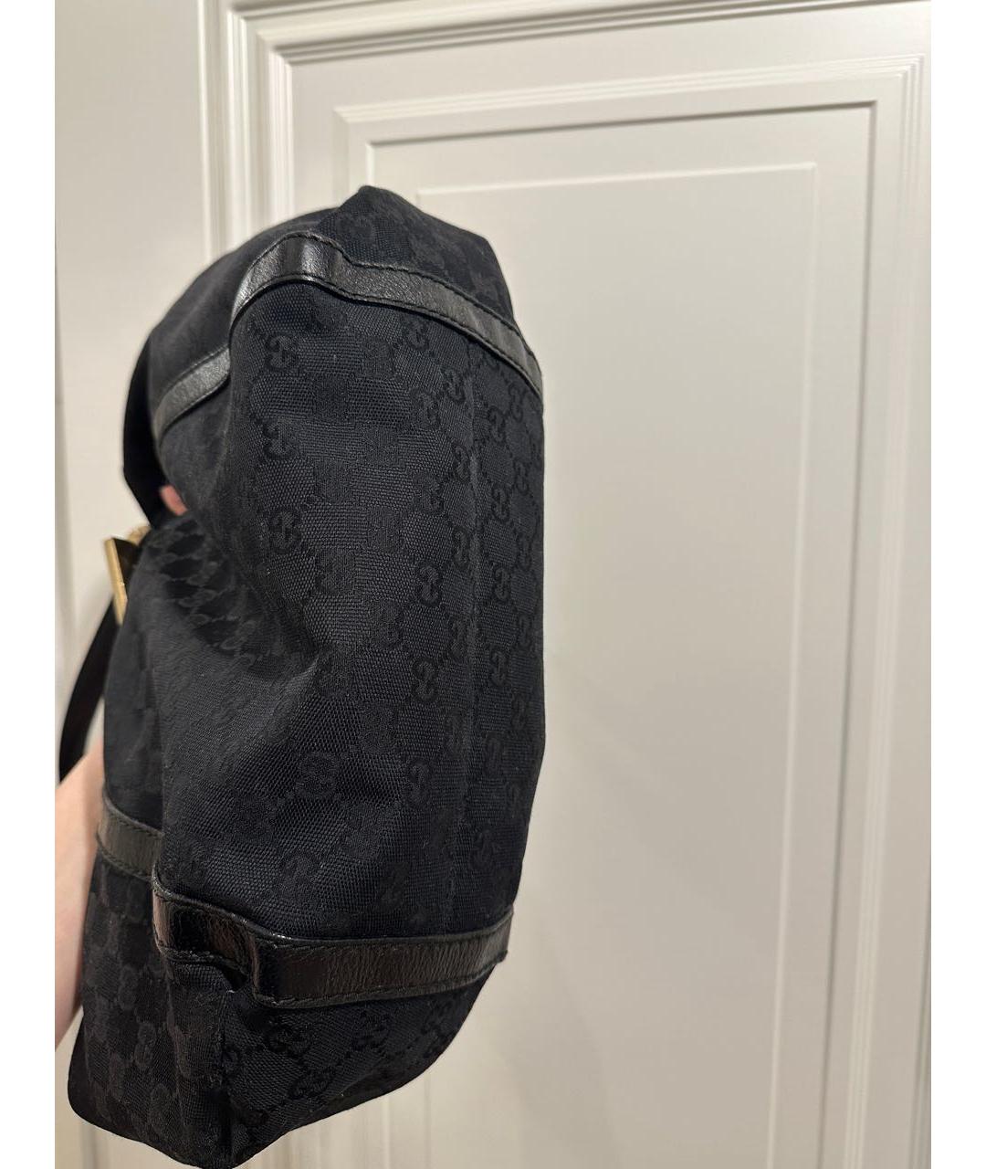 GUCCI Черная кожаная сумка тоут, фото 5