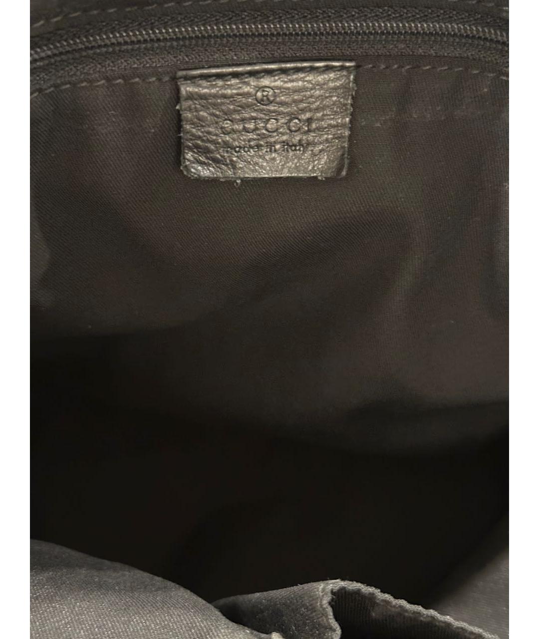 GUCCI Черная кожаная сумка тоут, фото 7