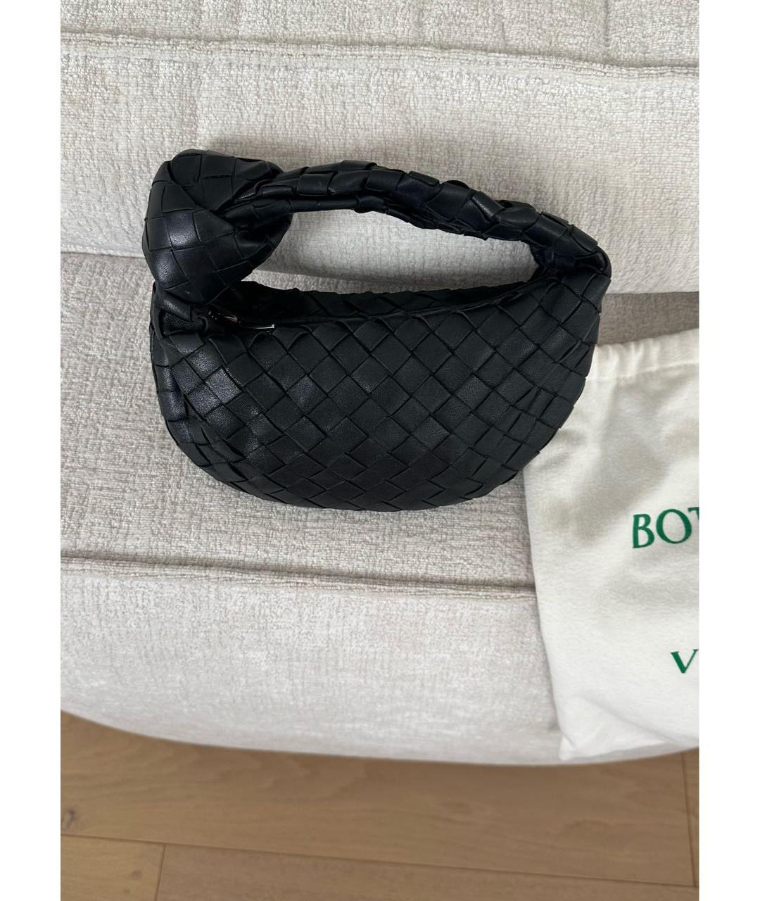 BOTTEGA VENETA Черная кожаная сумка с короткими ручками, фото 3