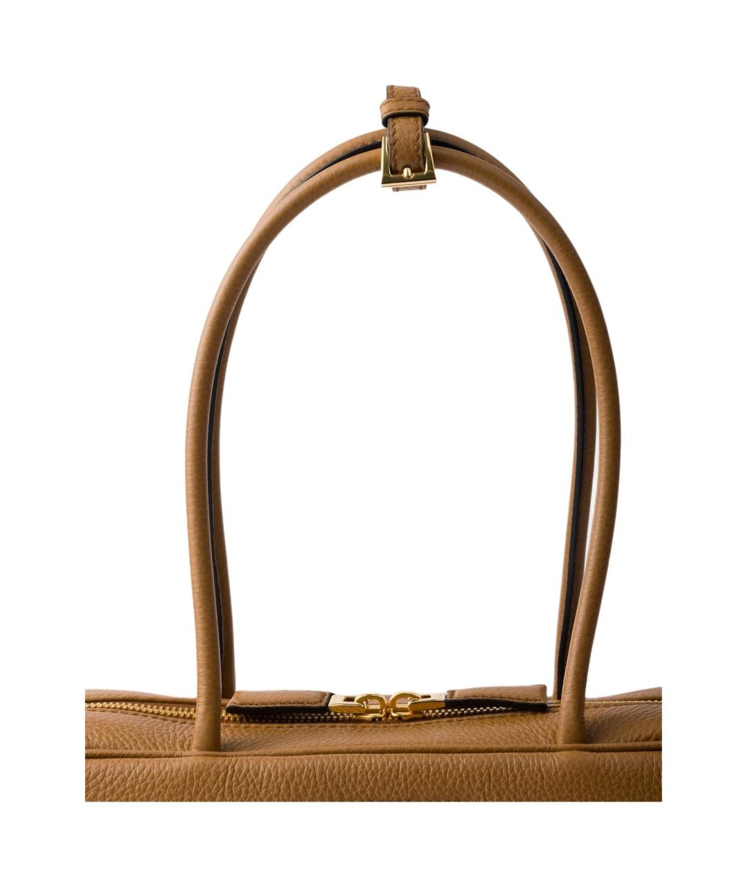 PRADA Коричневая кожаная сумка тоут, фото 5