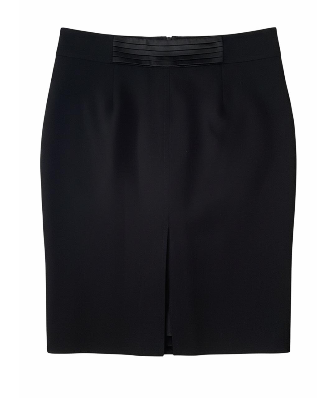 VALENTINO Черная шерстяная юбка миди, фото 1