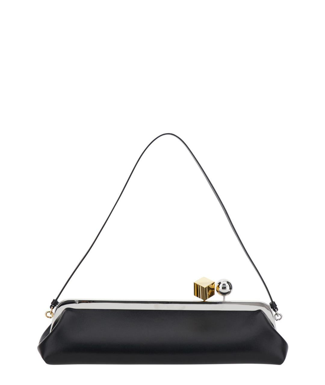 JACQUEMUS Черная кожаная сумка через плечо, фото 2