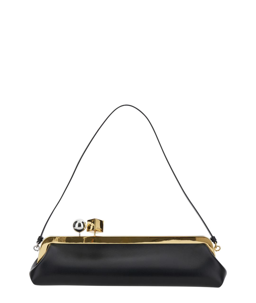 JACQUEMUS Черная кожаная сумка через плечо, фото 1