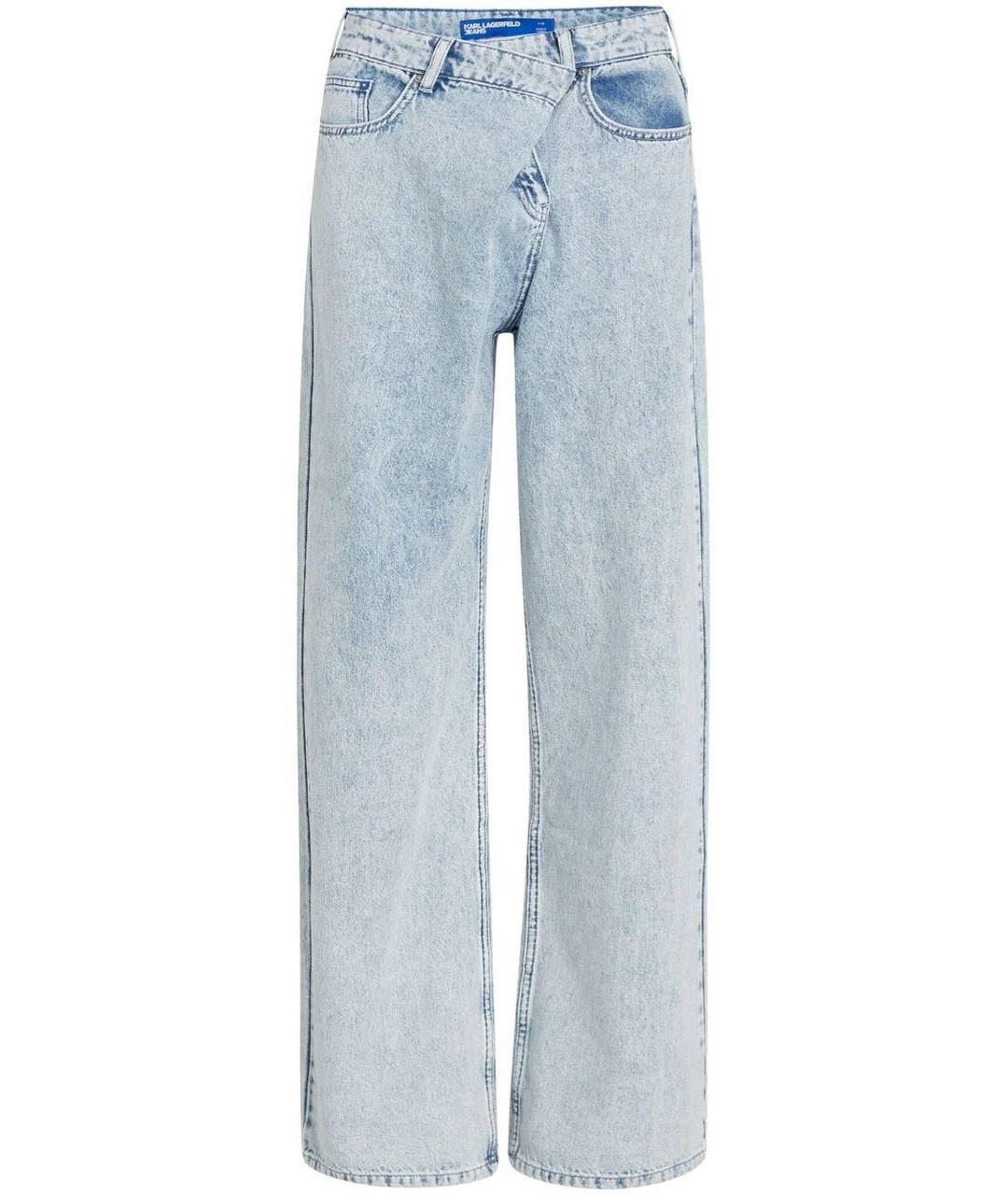KARL LAGERFELD Голубые хлопковые прямые джинсы, фото 7