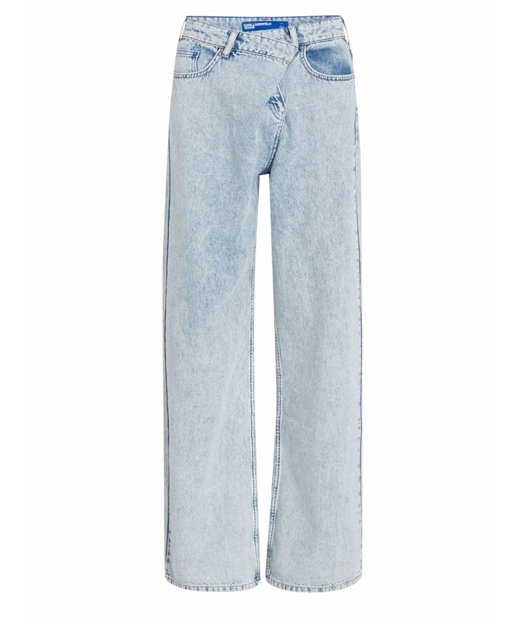 KARL LAGERFELD Голубые хлопковые прямые джинсы, фото 1