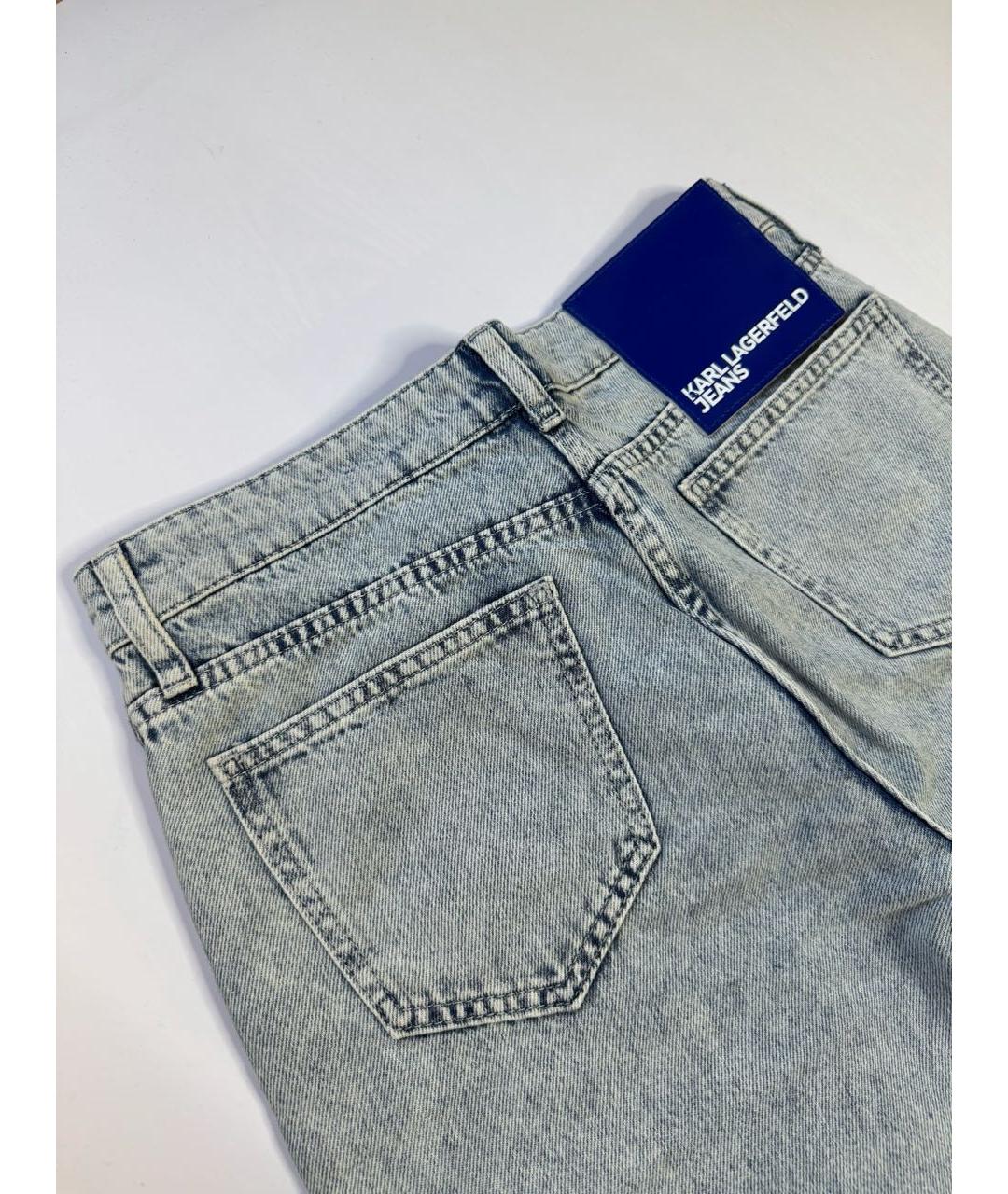 KARL LAGERFELD Голубые хлопковые прямые джинсы, фото 6