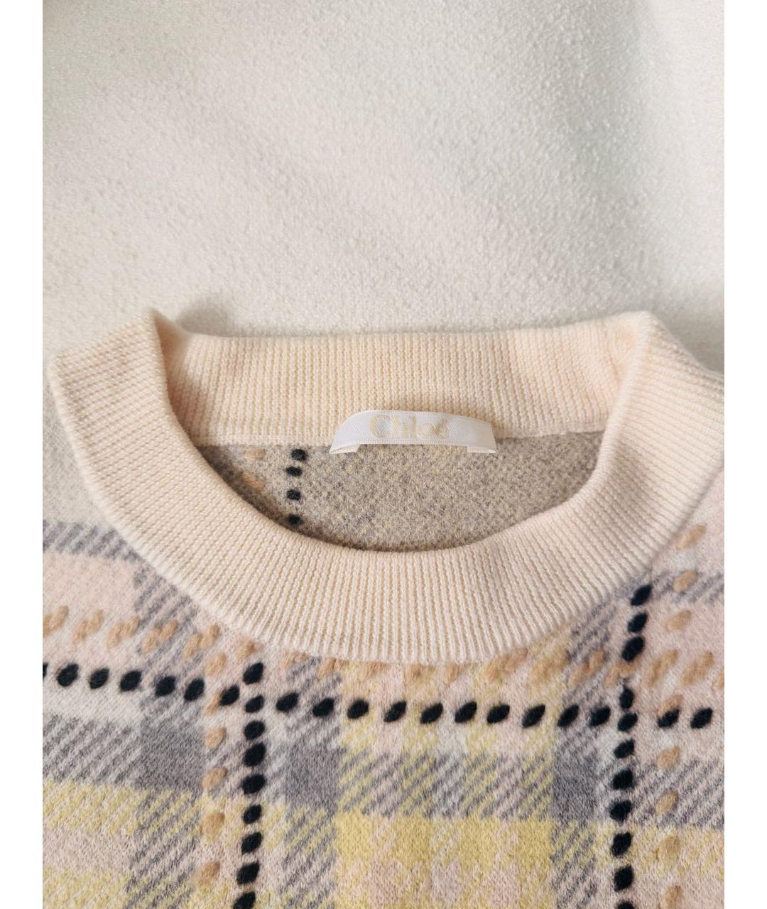 CHLOE Бежевый шерстяной джемпер / свитер, фото 3