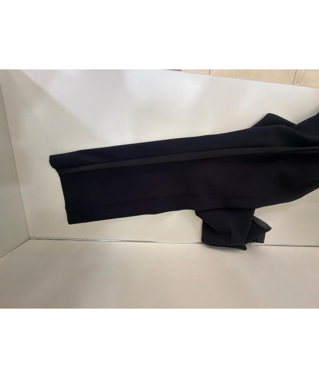 'S MAX MARA Темно-синие полиэстеровые прямые брюки, фото 4