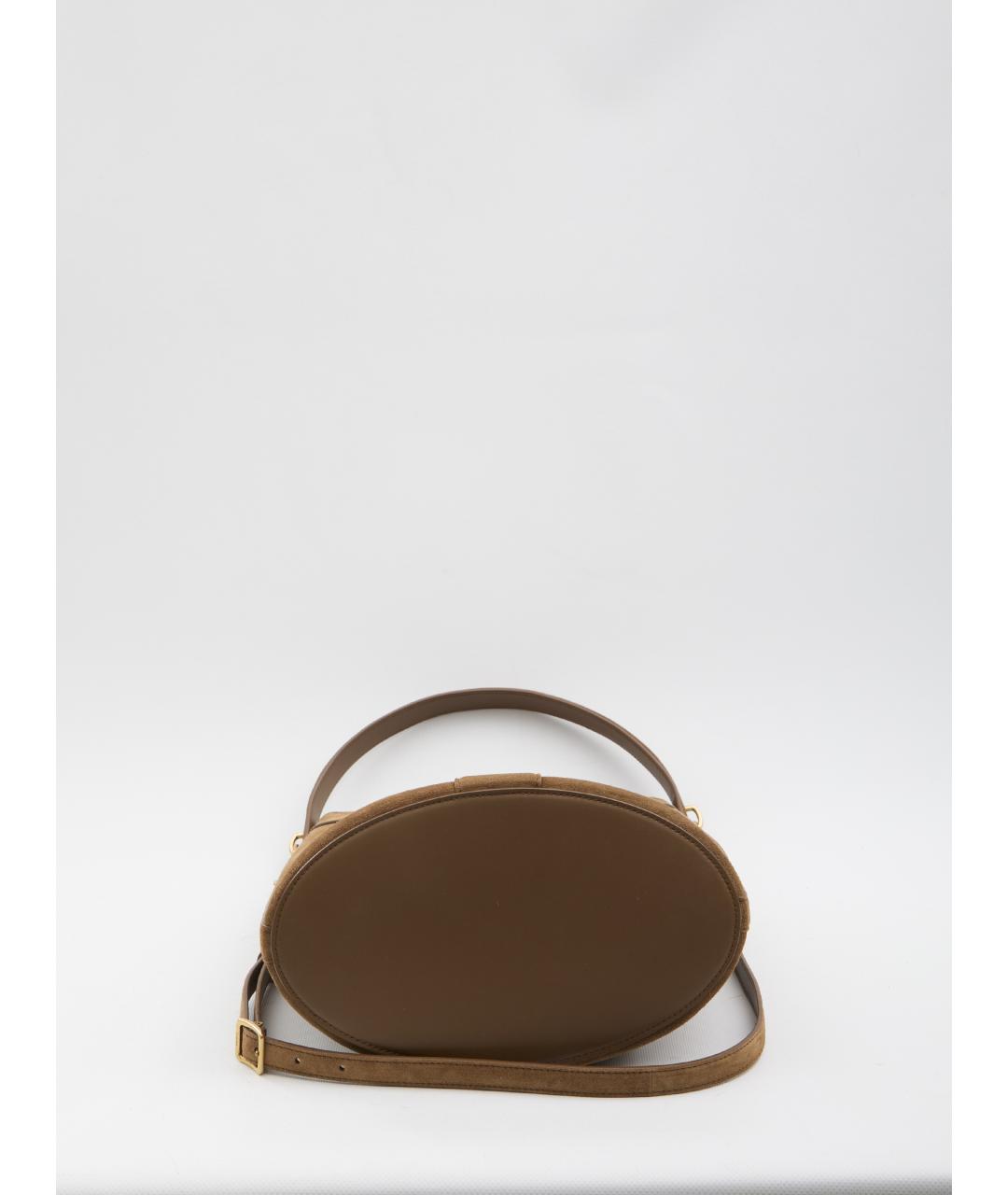 SAINT LAURENT Коричневая замшевая сумка через плечо, фото 3