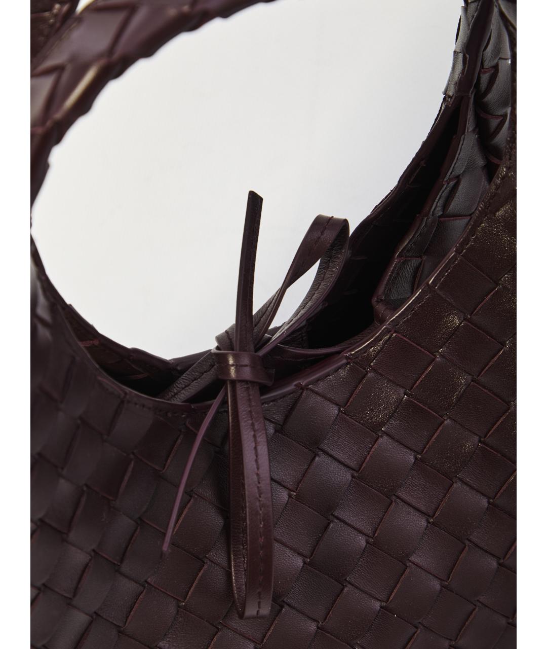 BOTTEGA VENETA Бордовая кожаная сумка тоут, фото 4