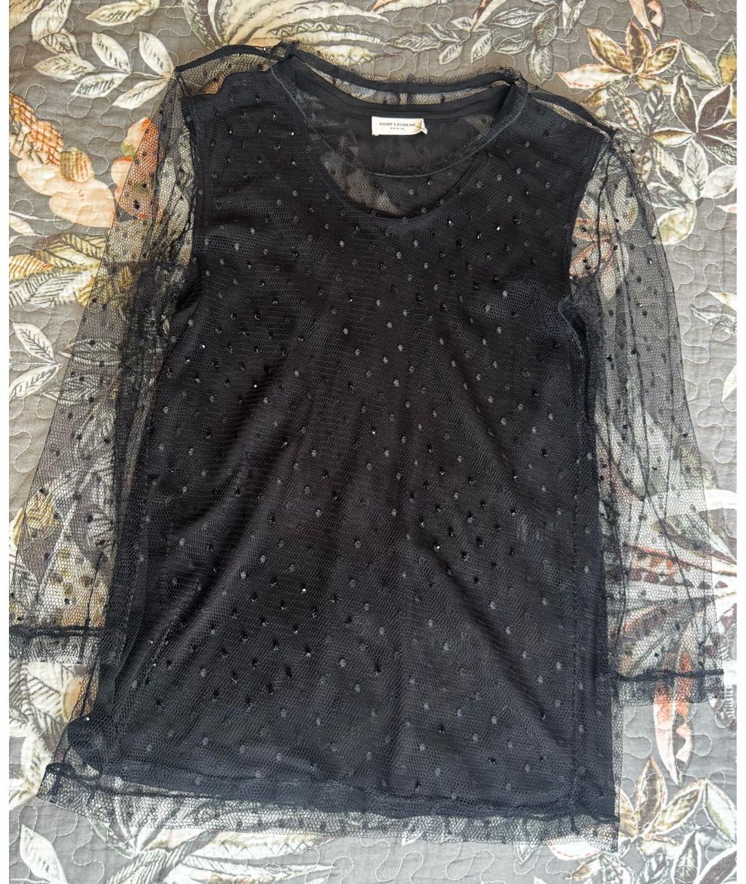 YVES SAINT LAURENT BEAUTY Черная вискозная блузы, фото 3