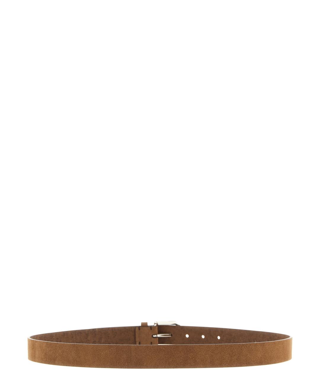 BRUNELLO CUCINELLI Коричневый кожаный ремень, фото 2