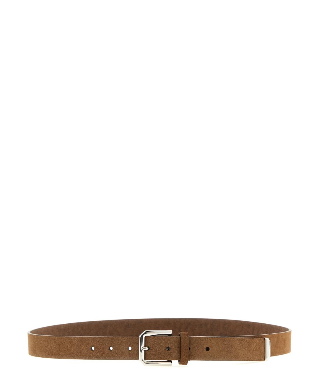 BRUNELLO CUCINELLI Коричневый кожаный ремень, фото 1