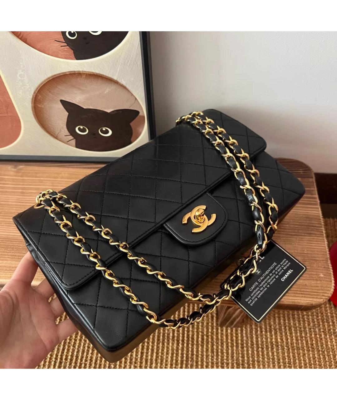 CHANEL Черная кожаная сумка через плечо, фото 5