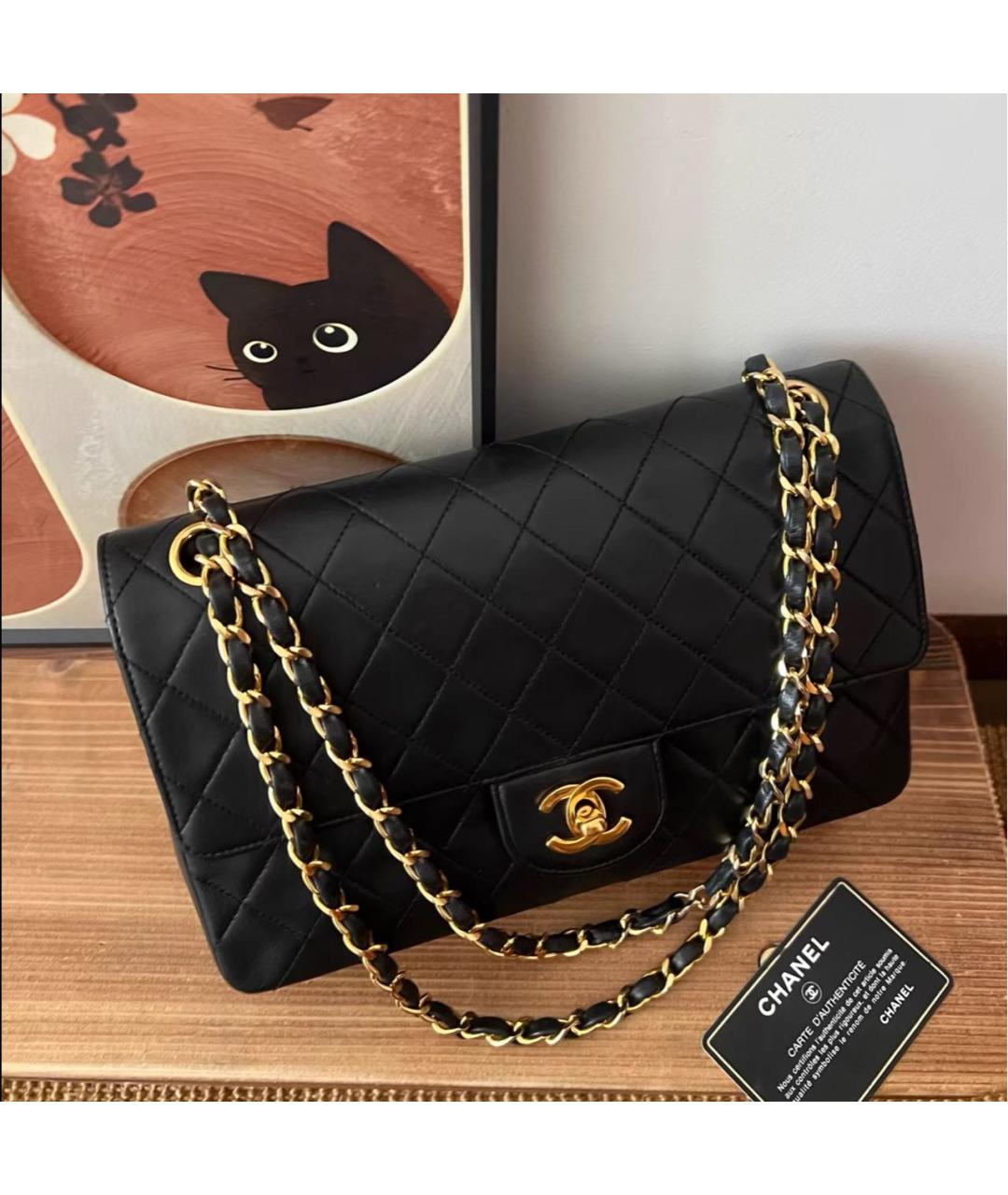 CHANEL Черная кожаная сумка через плечо, фото 3