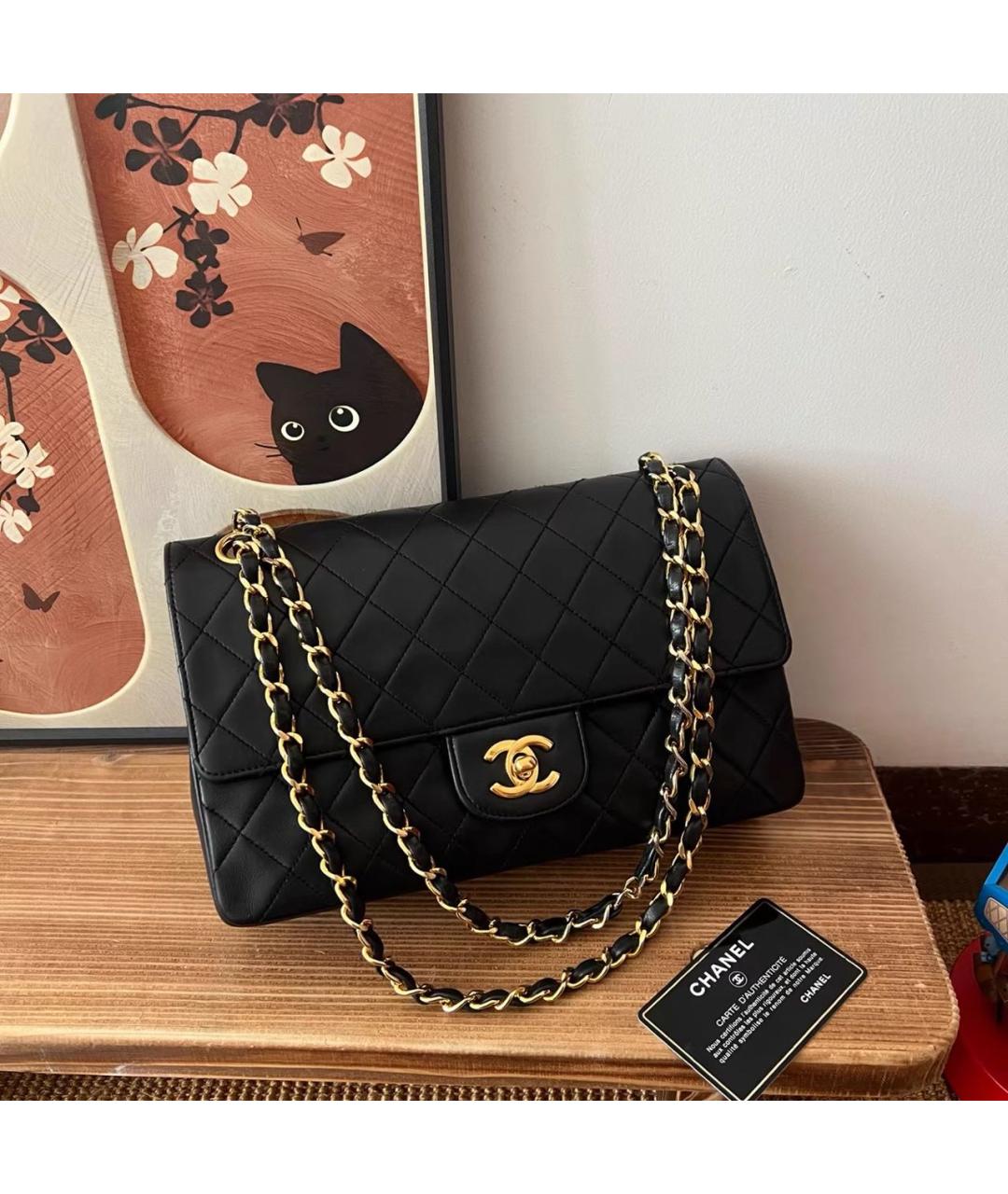CHANEL Черная кожаная сумка через плечо, фото 9