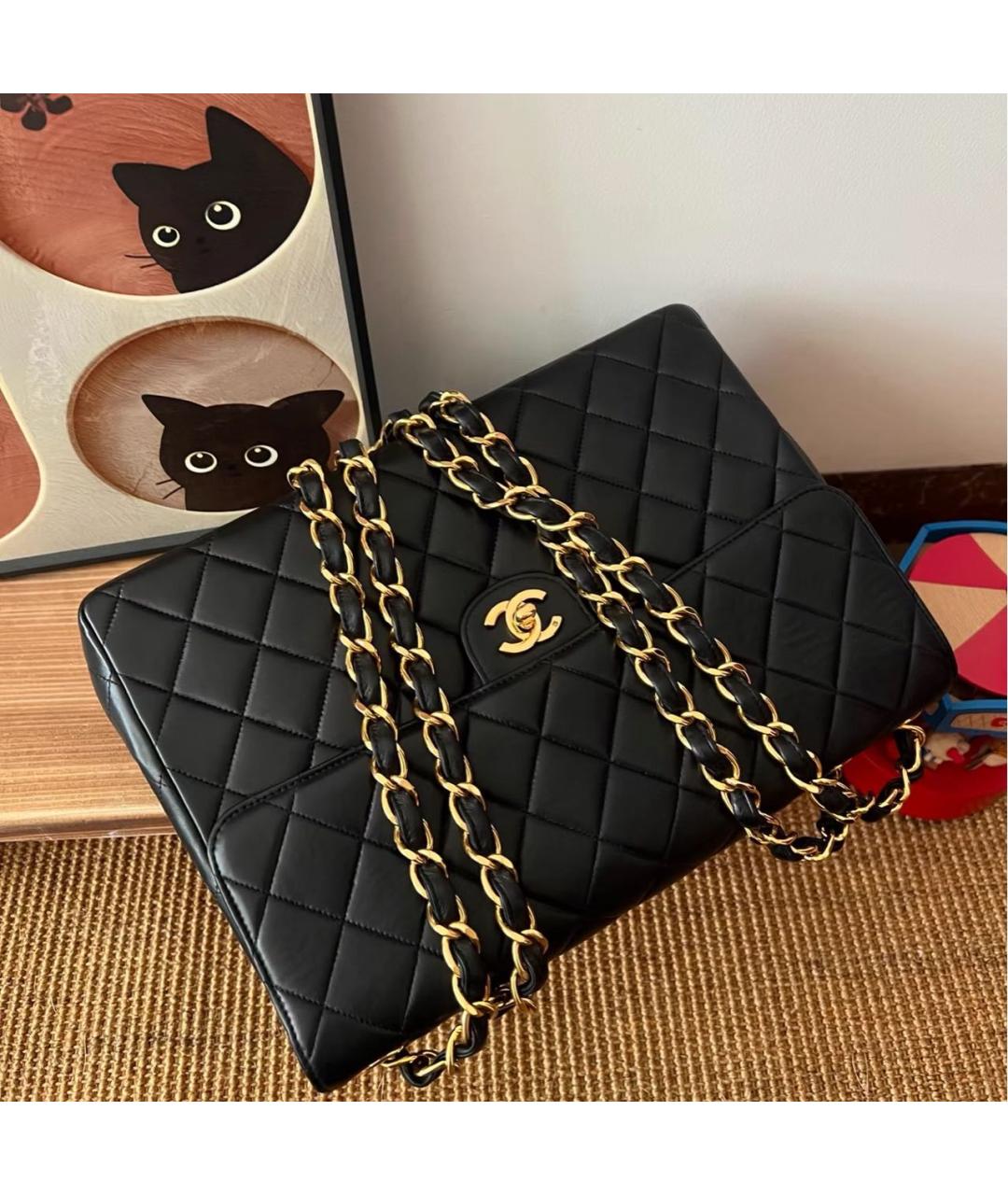 CHANEL Черная кожаная сумка через плечо, фото 5