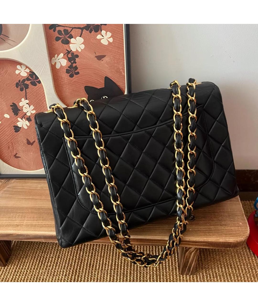 CHANEL Черная кожаная сумка через плечо, фото 4