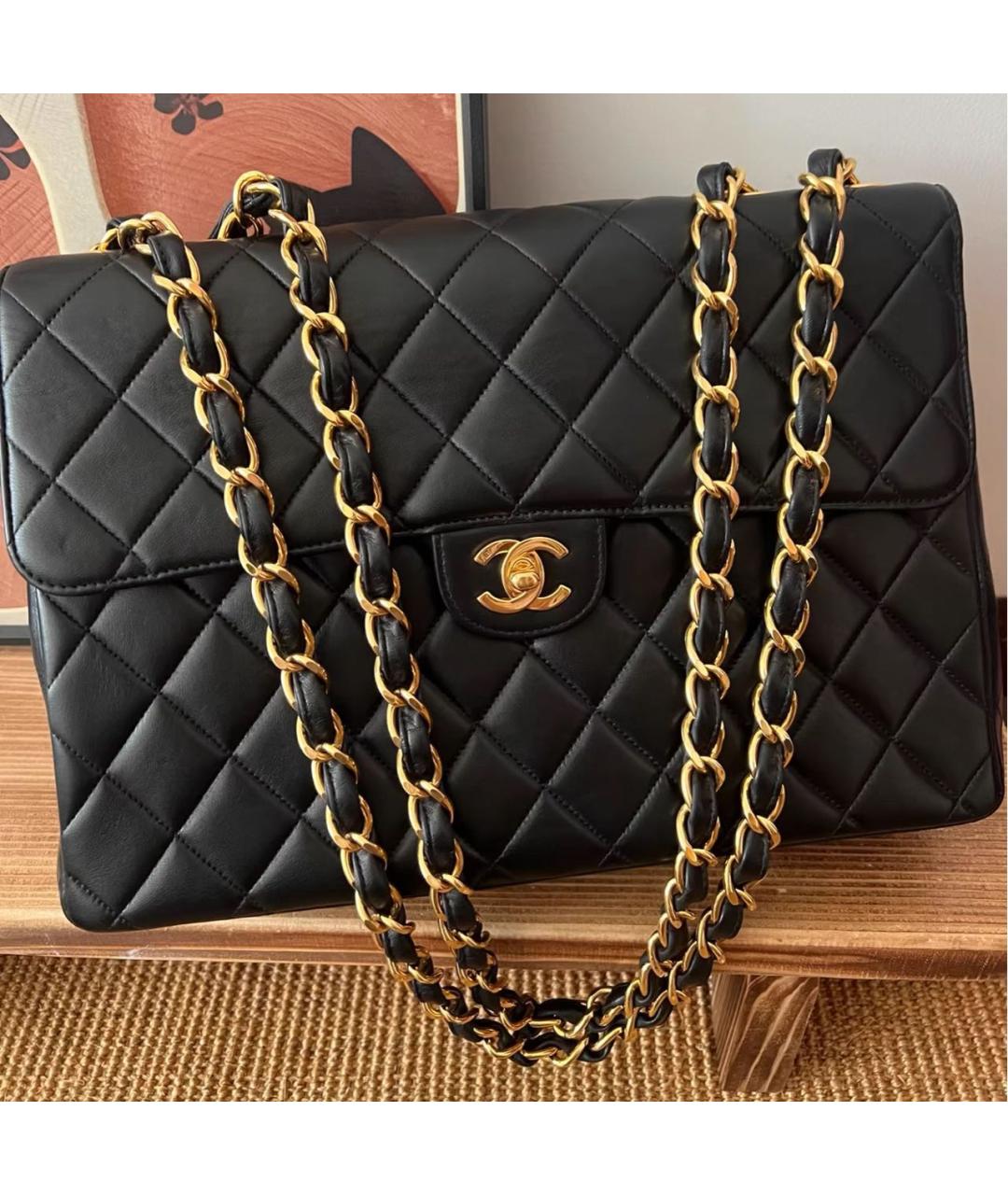 CHANEL Черная кожаная сумка через плечо, фото 2