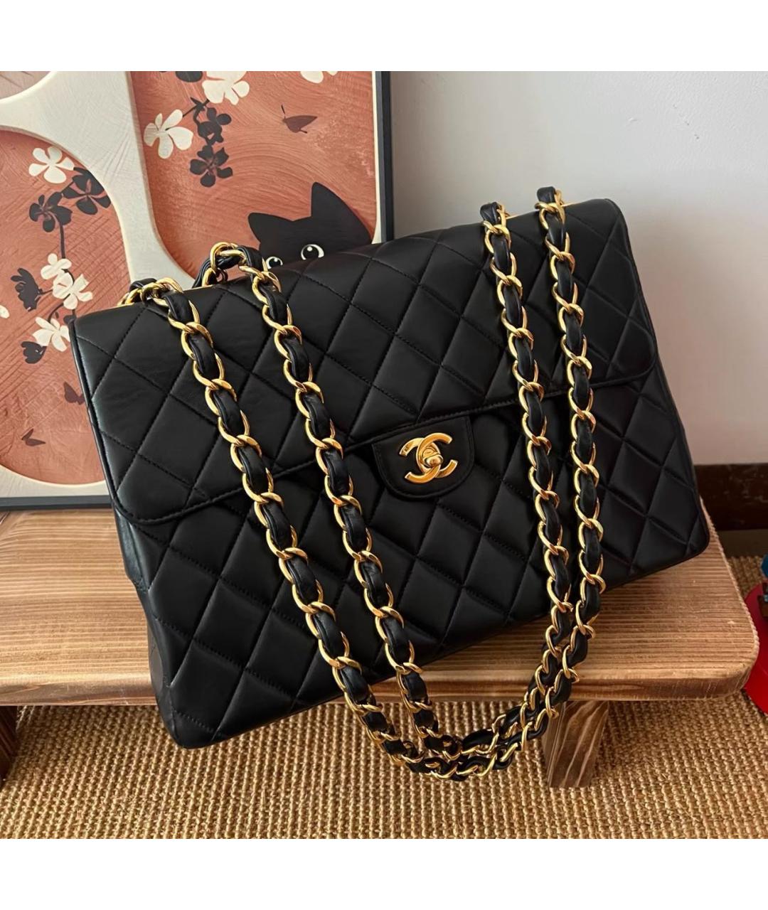 CHANEL Черная кожаная сумка через плечо, фото 3