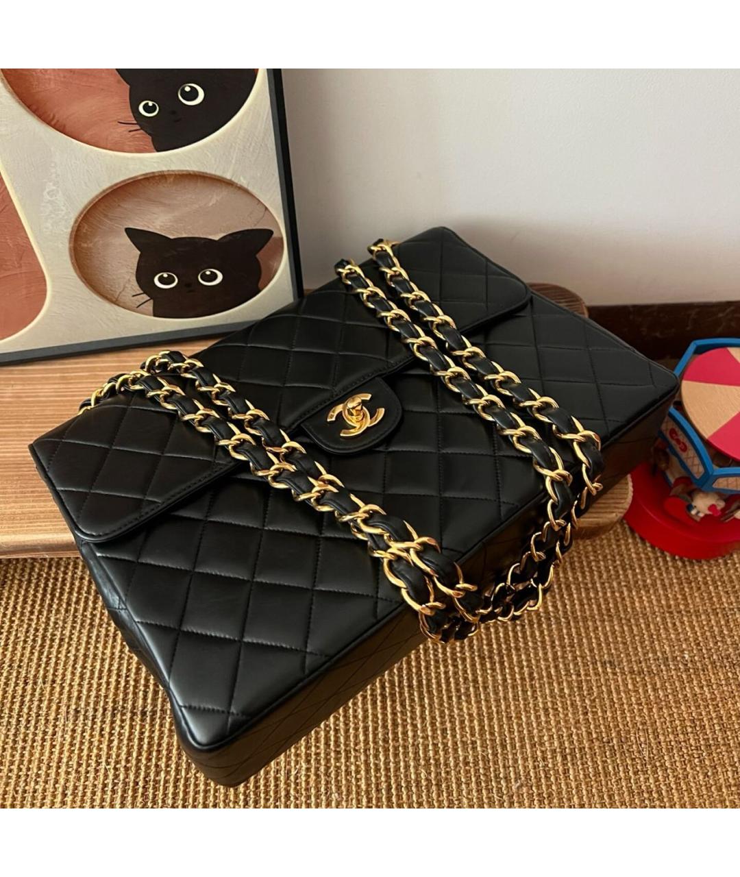 CHANEL Черная кожаная сумка через плечо, фото 6