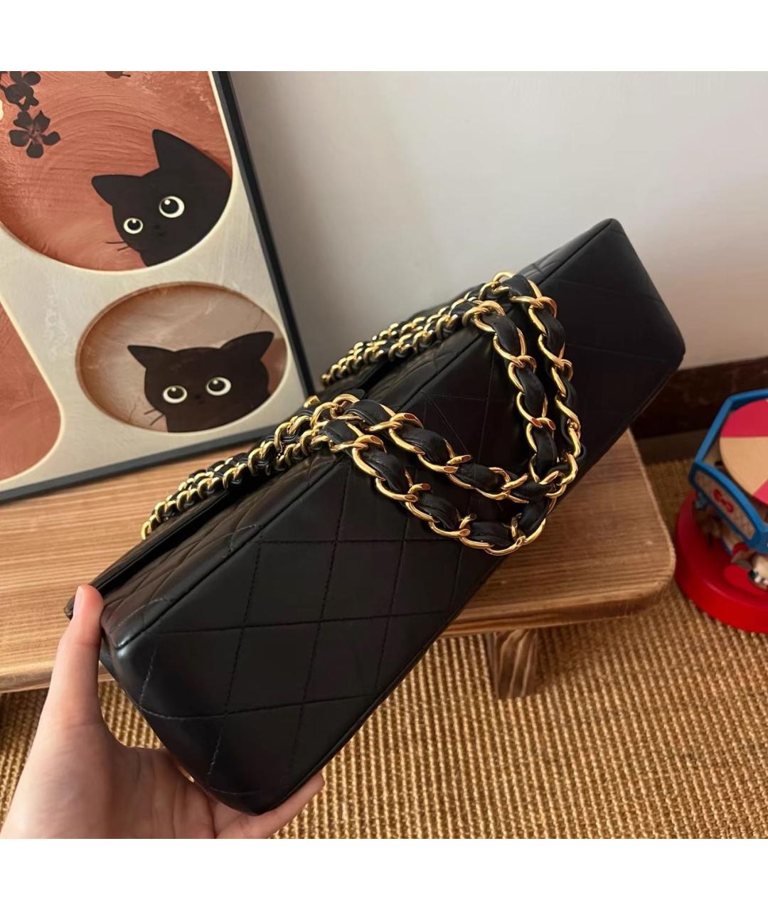 CHANEL Черная кожаная сумка через плечо, фото 7