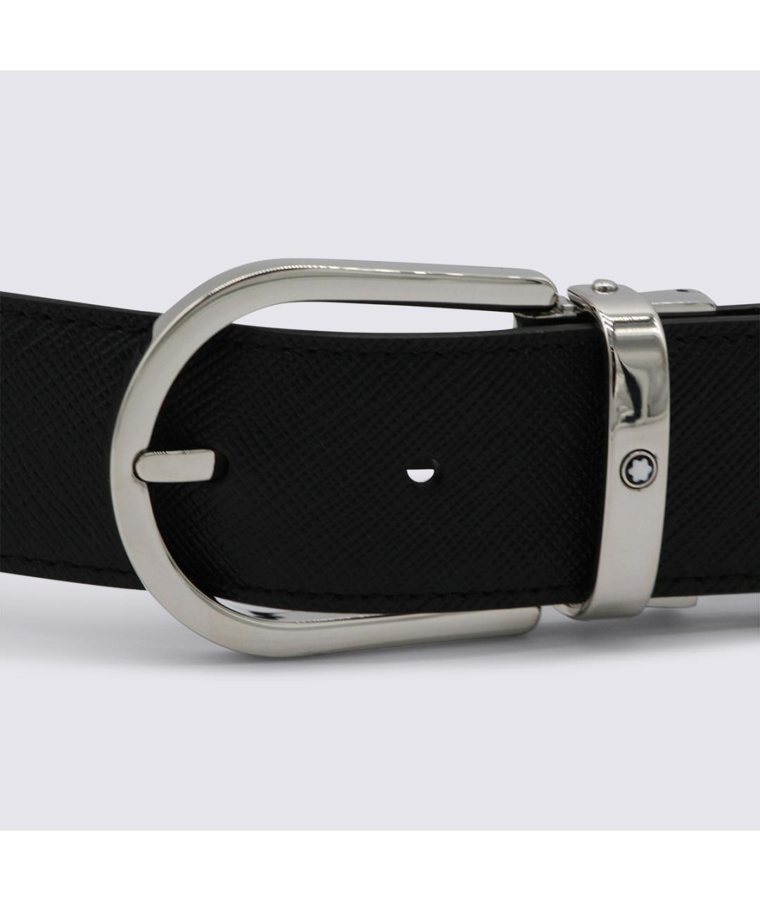 MONTBLANC Черный кожаный ремень, фото 2