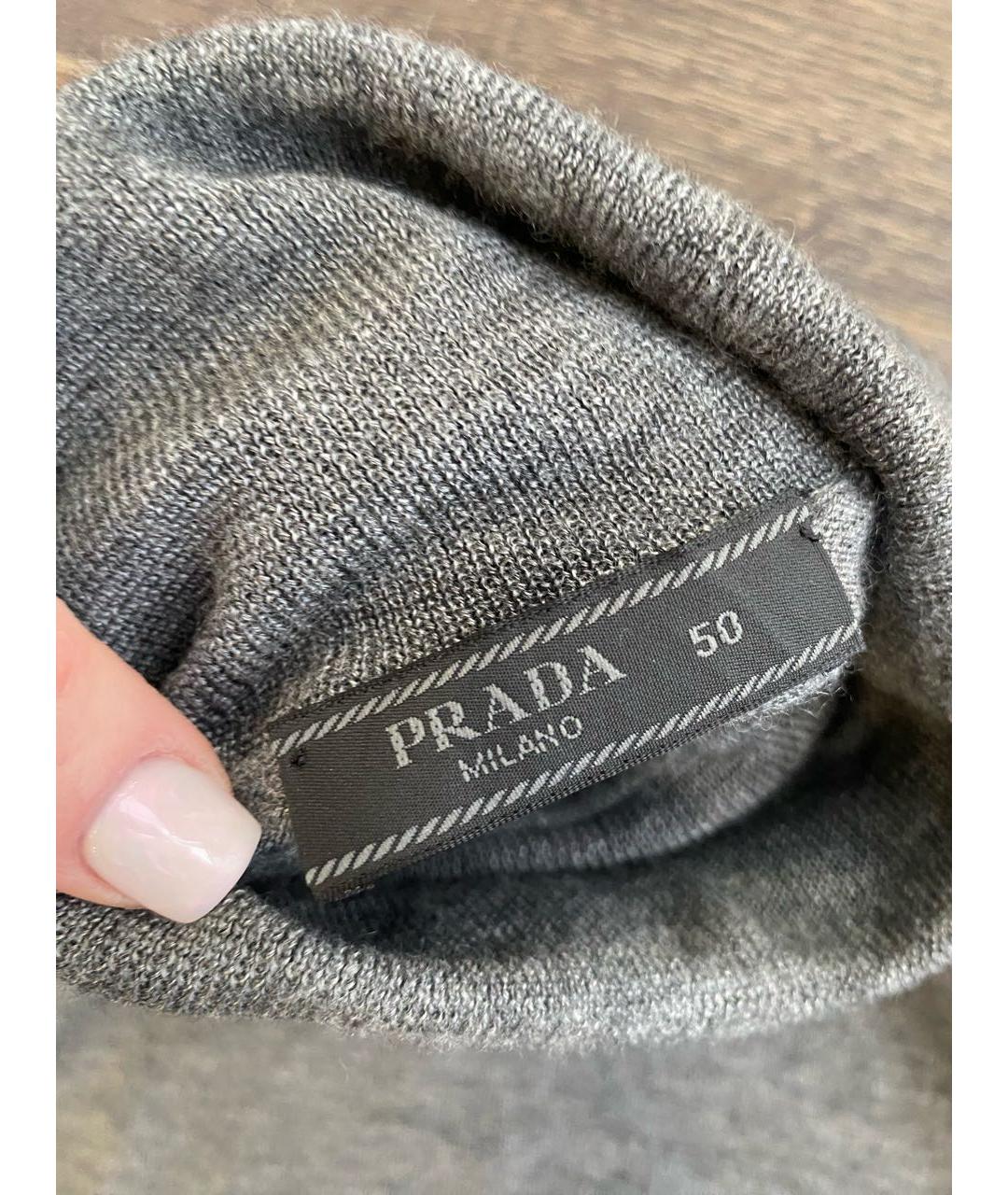 PRADA Серая шерстяная водолазка, фото 3