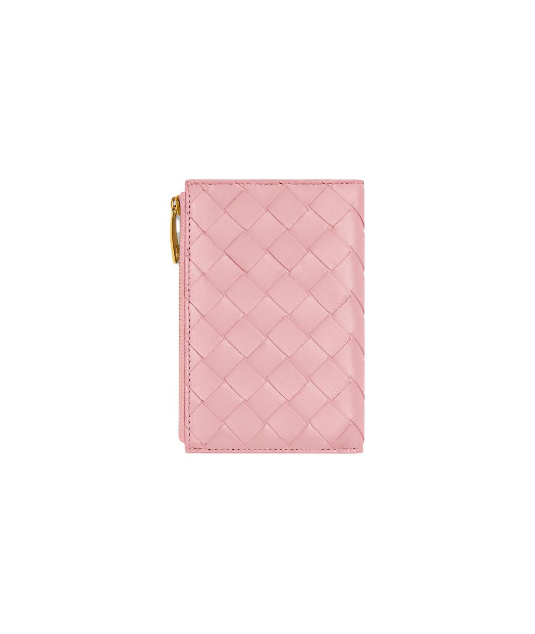 BOTTEGA VENETA Розовый кожаный кошелек, фото 2