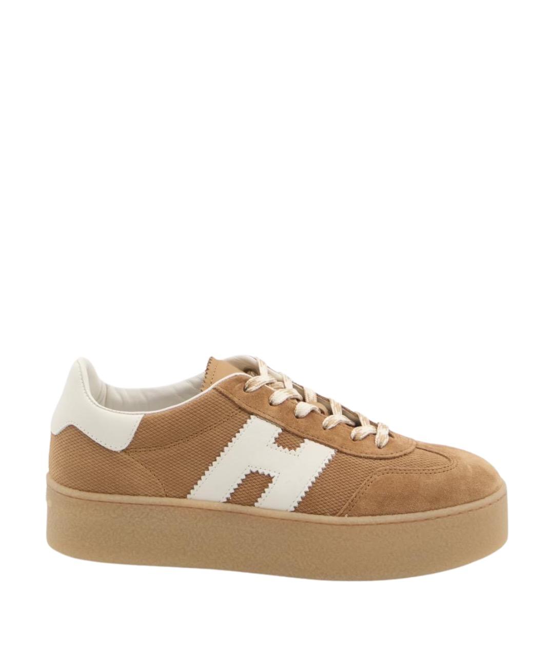 HOGAN Бежевые замшевые кеды, фото 1