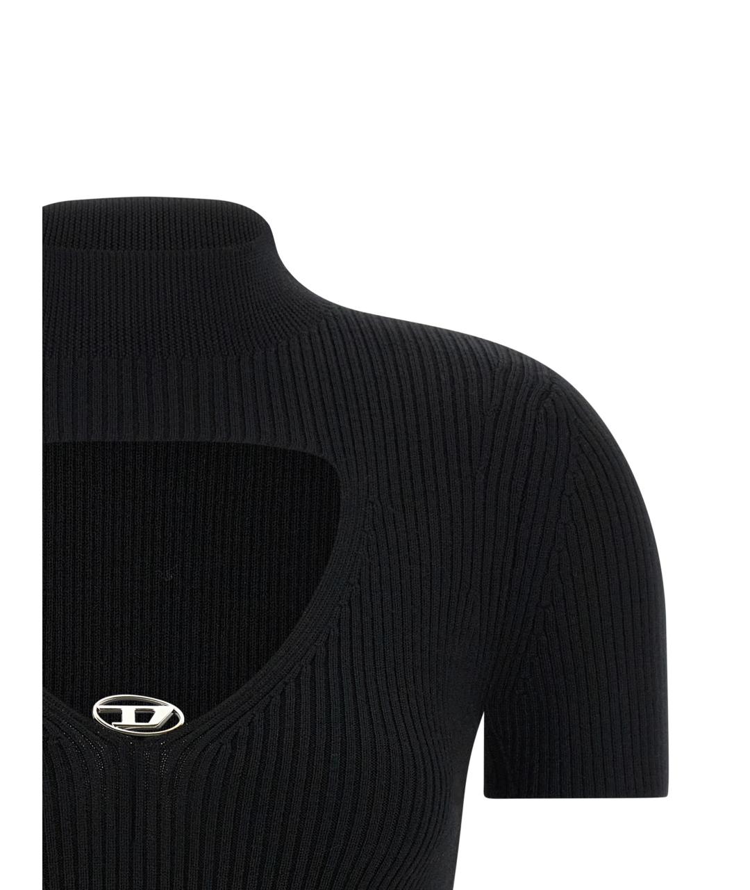 DIESEL Черная шерстяная футболка, фото 3