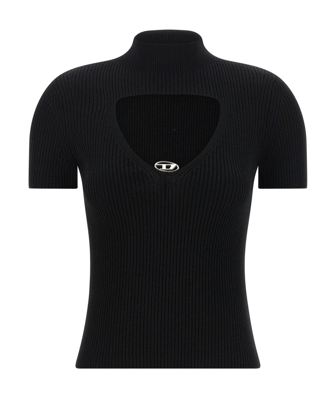 DIESEL Черная шерстяная футболка, фото 1