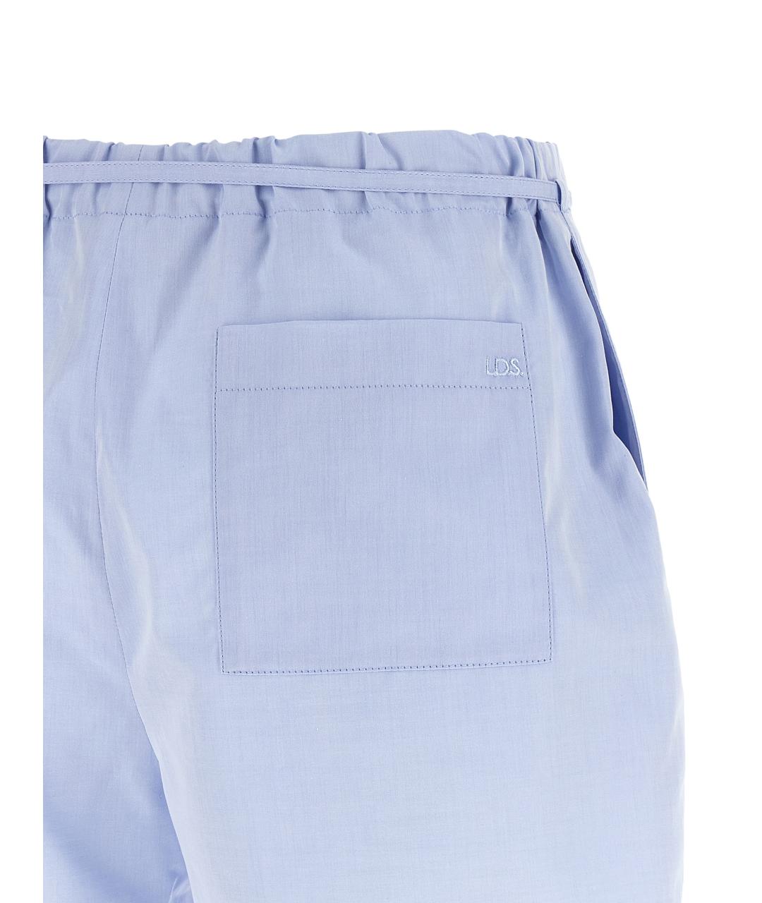 LOULOU STUDIO Голубые хлопковые шорты, фото 4