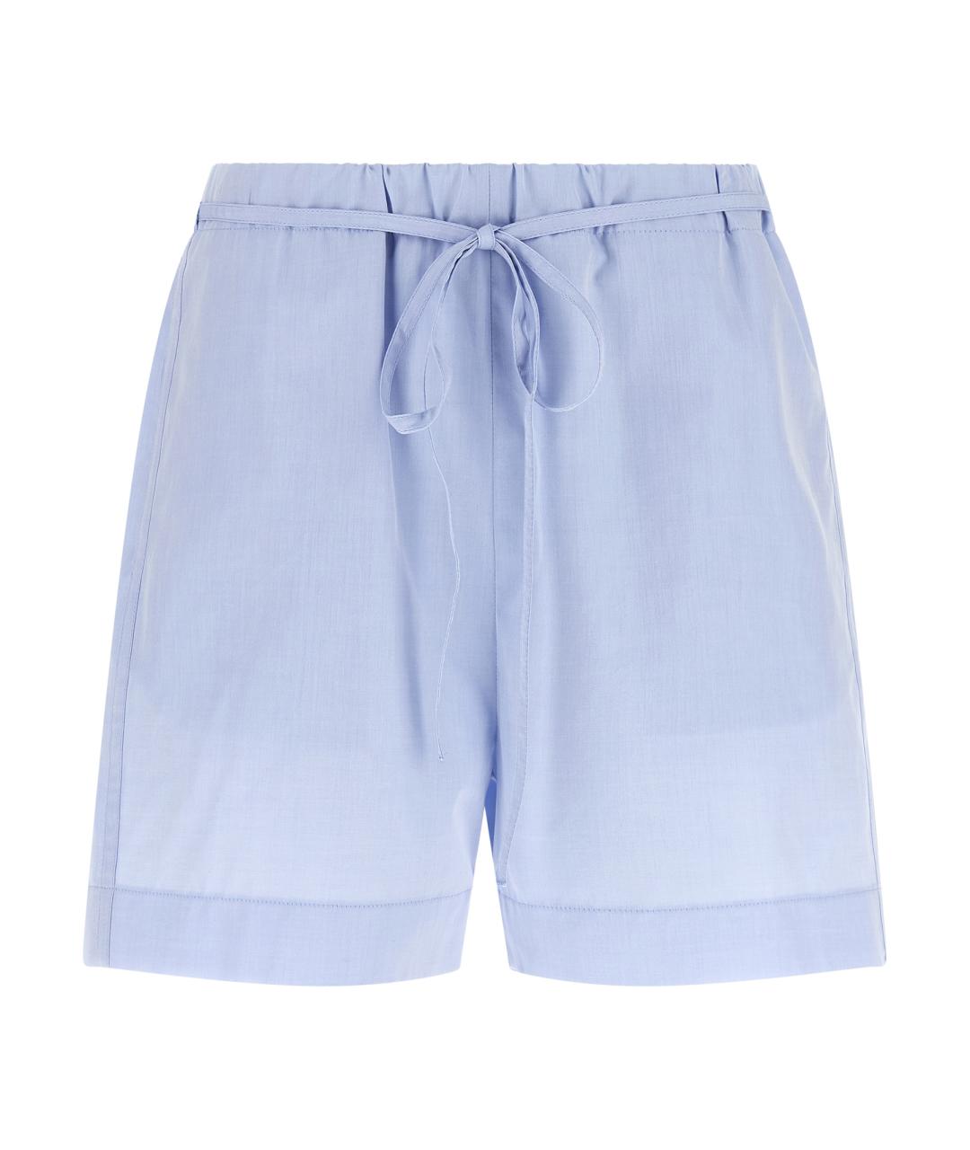 LOULOU STUDIO Голубые хлопковые шорты, фото 1