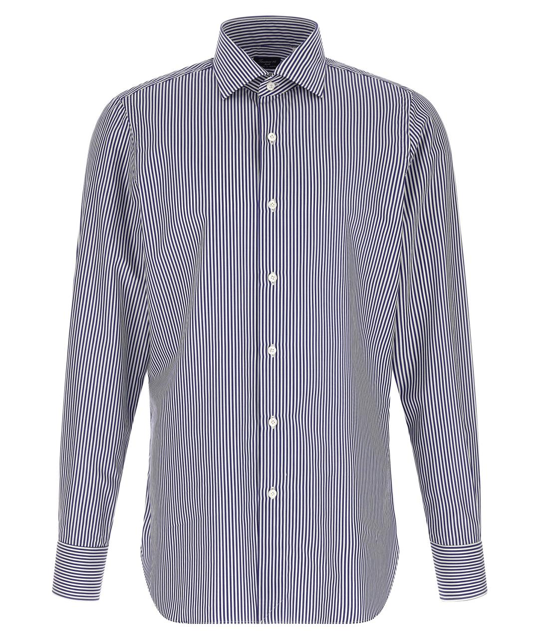 FINAMORE Синяя хлопковая классическая рубашка, фото 1