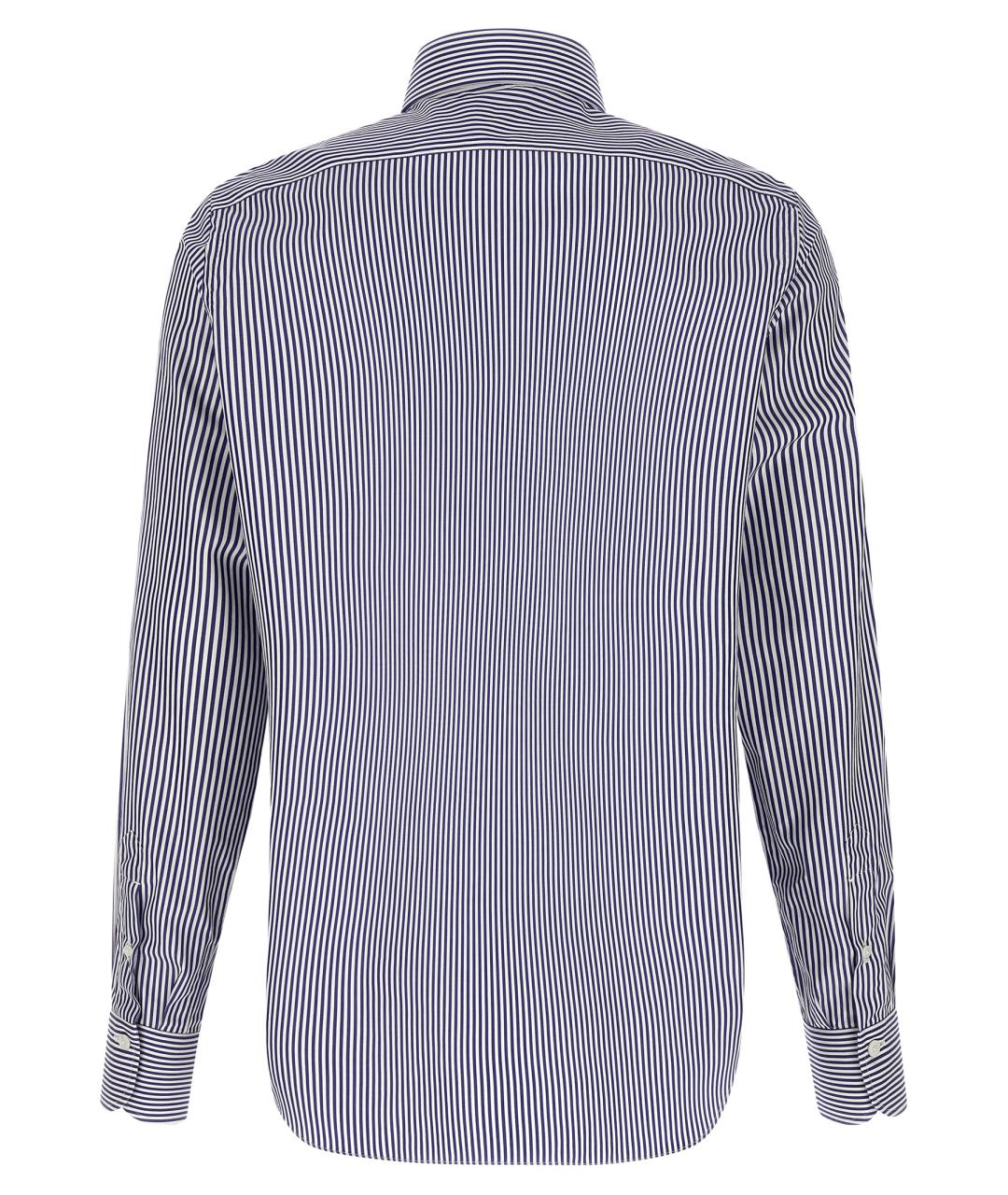 FINAMORE Синяя хлопковая классическая рубашка, фото 2