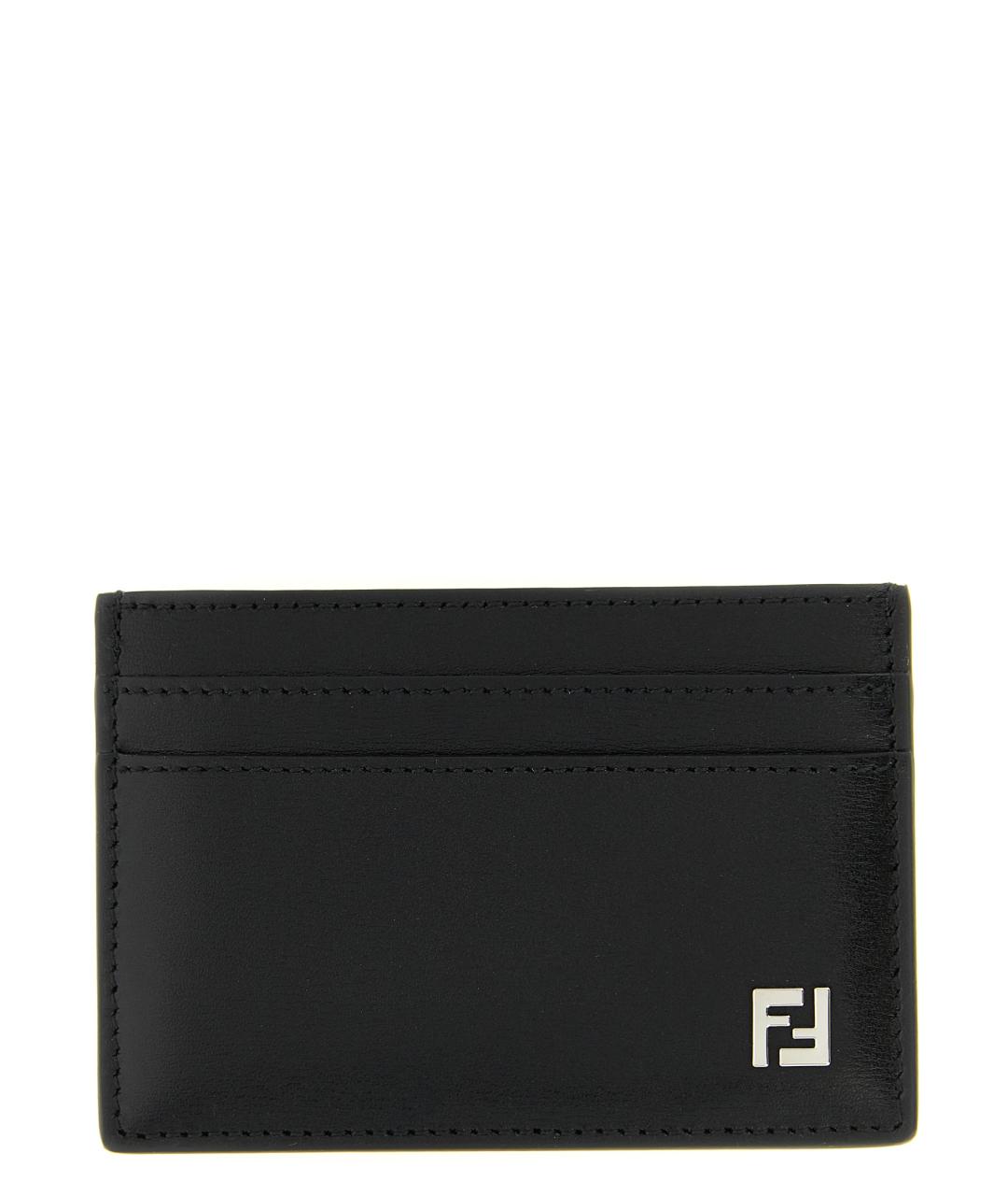 FENDI Черный кожаный кардхолдер, фото 1