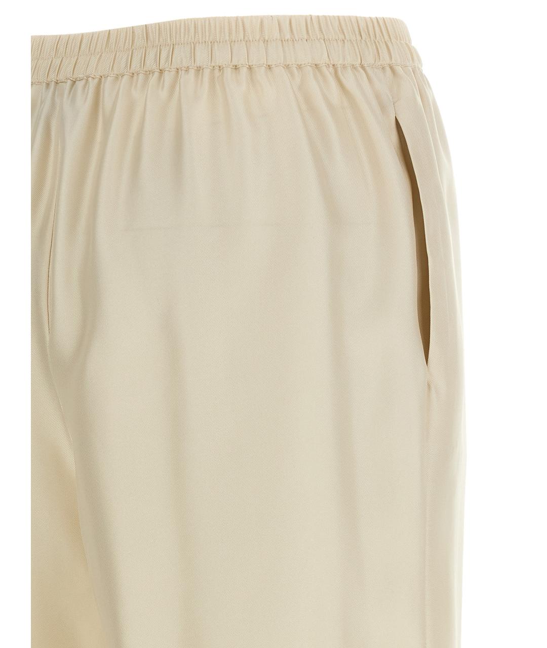 LOULOU STUDIO Бежевые шелковые брюки широкие, фото 4