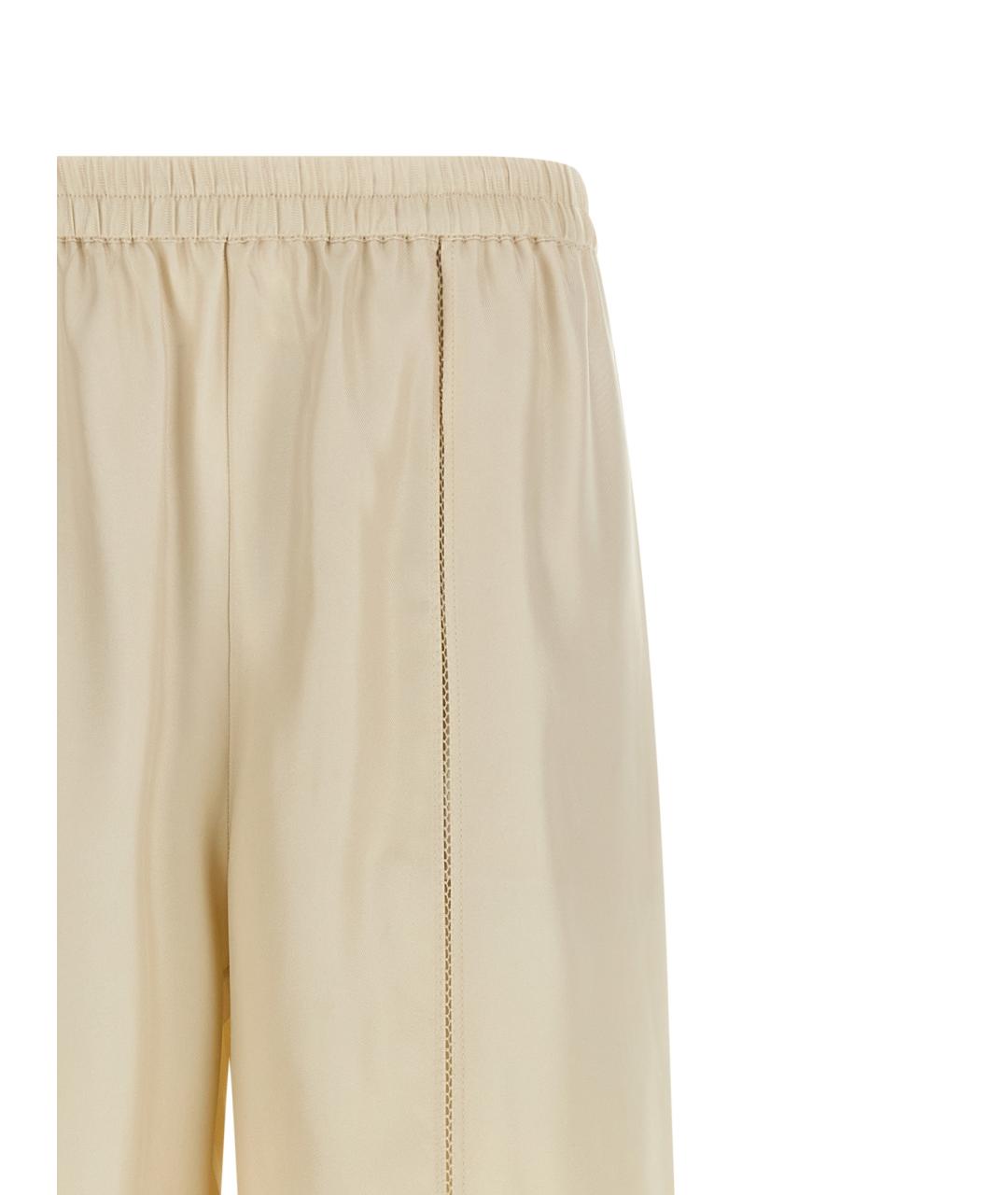 LOULOU STUDIO Бежевые шелковые брюки широкие, фото 3